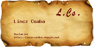 Lincz Csaba névjegykártya
